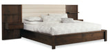 West Bros Phase Nightstand Panel Assembly in 80 Walnut, on both sides of the Phase bed, on white