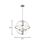 Alturas Three Light Chandelier — Etched / White Inside