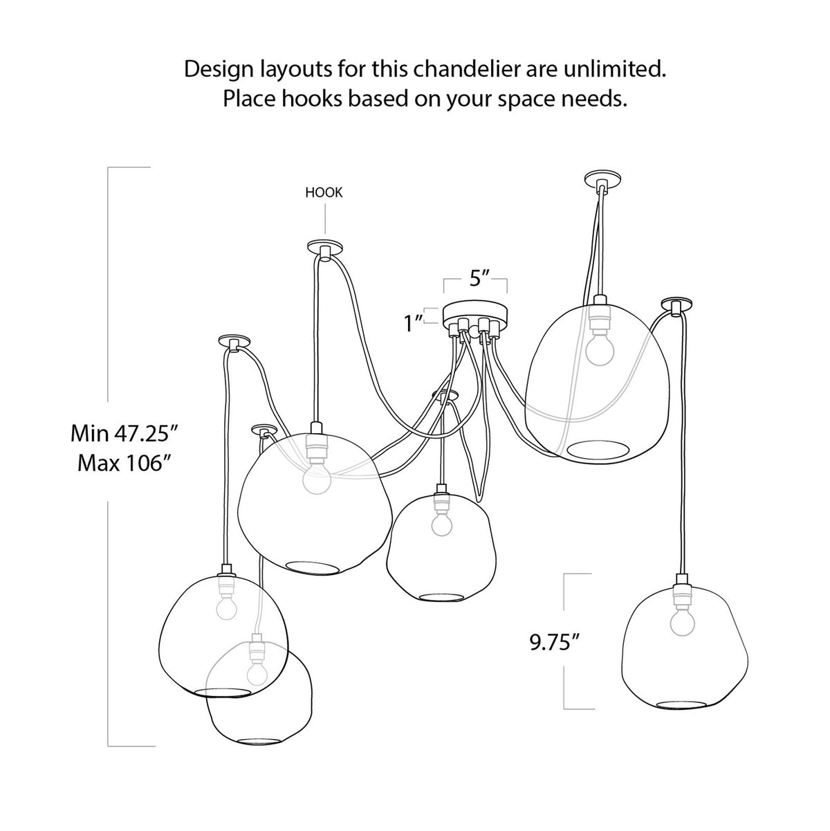 Molten Six Light Chandelier — 47.25"