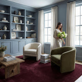 Dash & Albert Gania Modern Rug in Wine, living room setting