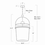 Emerson Bell Jar Four Light Pendant