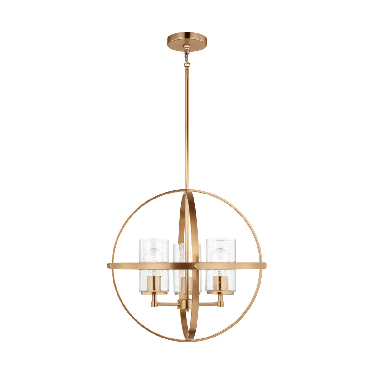 Alturas Three Light Chandelier — Clear Seeded