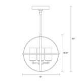 Alturas Three Light Chandelier — Etched / White Inside