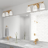 Three Light Wall/Bath — Matte White, 75 W