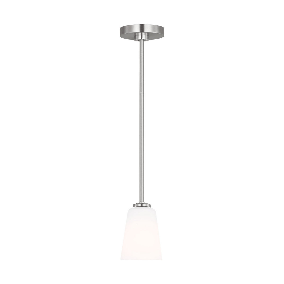 Miles One Light Pendant — Etched white glass