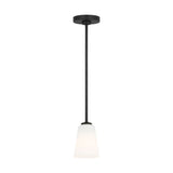Miles One Light Pendant — Etched white glass