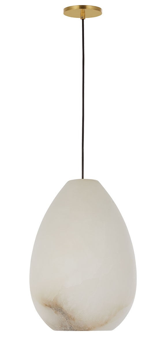 Alina One Light Pendant — 6.80", Alabaster