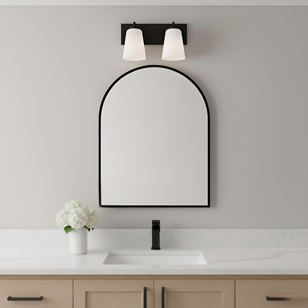 Miles Two Light Bath — Etched white glass