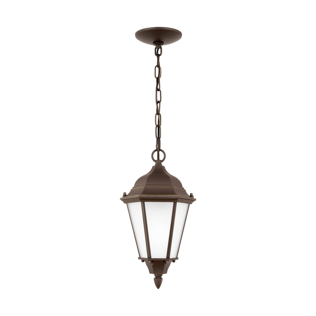 Bakersville Flat 14.5" Hanging Lantern — Satin Etched