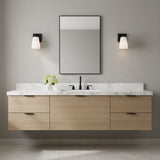 Miles One Light Bath — Etched white glass