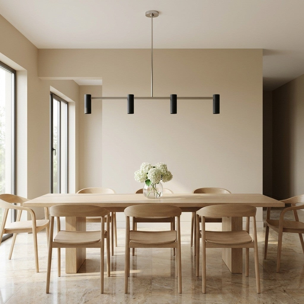 Zentro Four Light Linear Chandelier