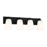 Miles Four Light Bath — Etched white glass