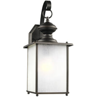 Jamestowne One Light Outdoor Wall Lantern — 17.00", Frosted Seeded