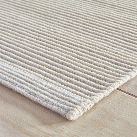 Dash & Albert Haverhill Handwoven Cotton Rug in French Blue, edge detail