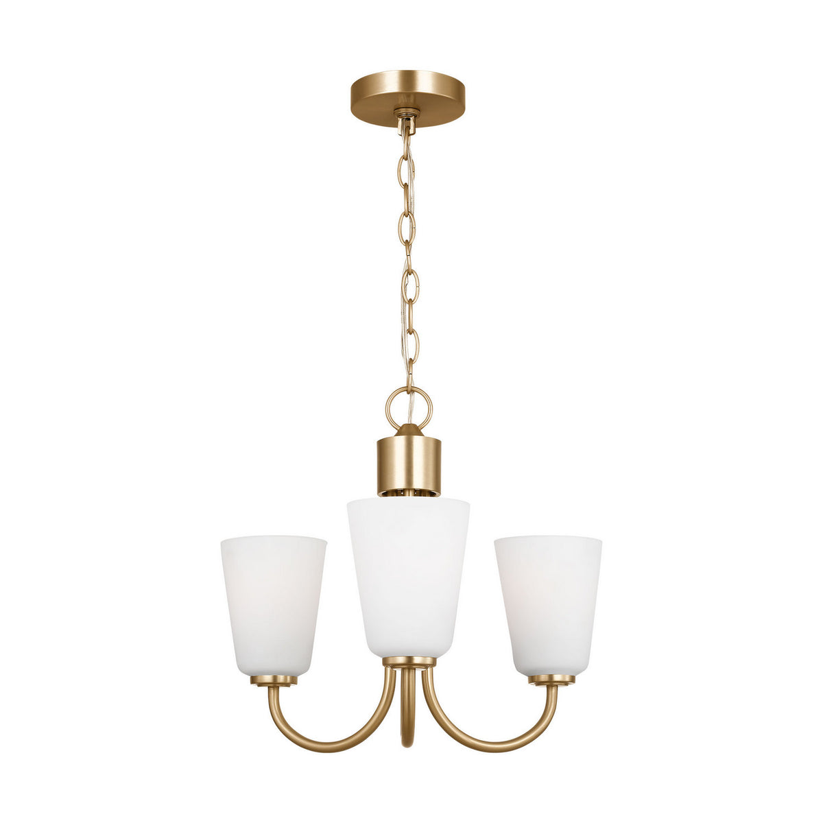 Miles Three Light Chandelier — Etched white