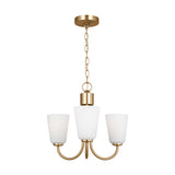 Miles Three Light Chandelier — Etched white