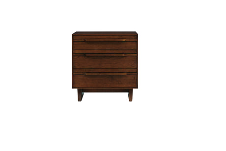 West Bros Camber Bedside Chest in 88 Umber, on white