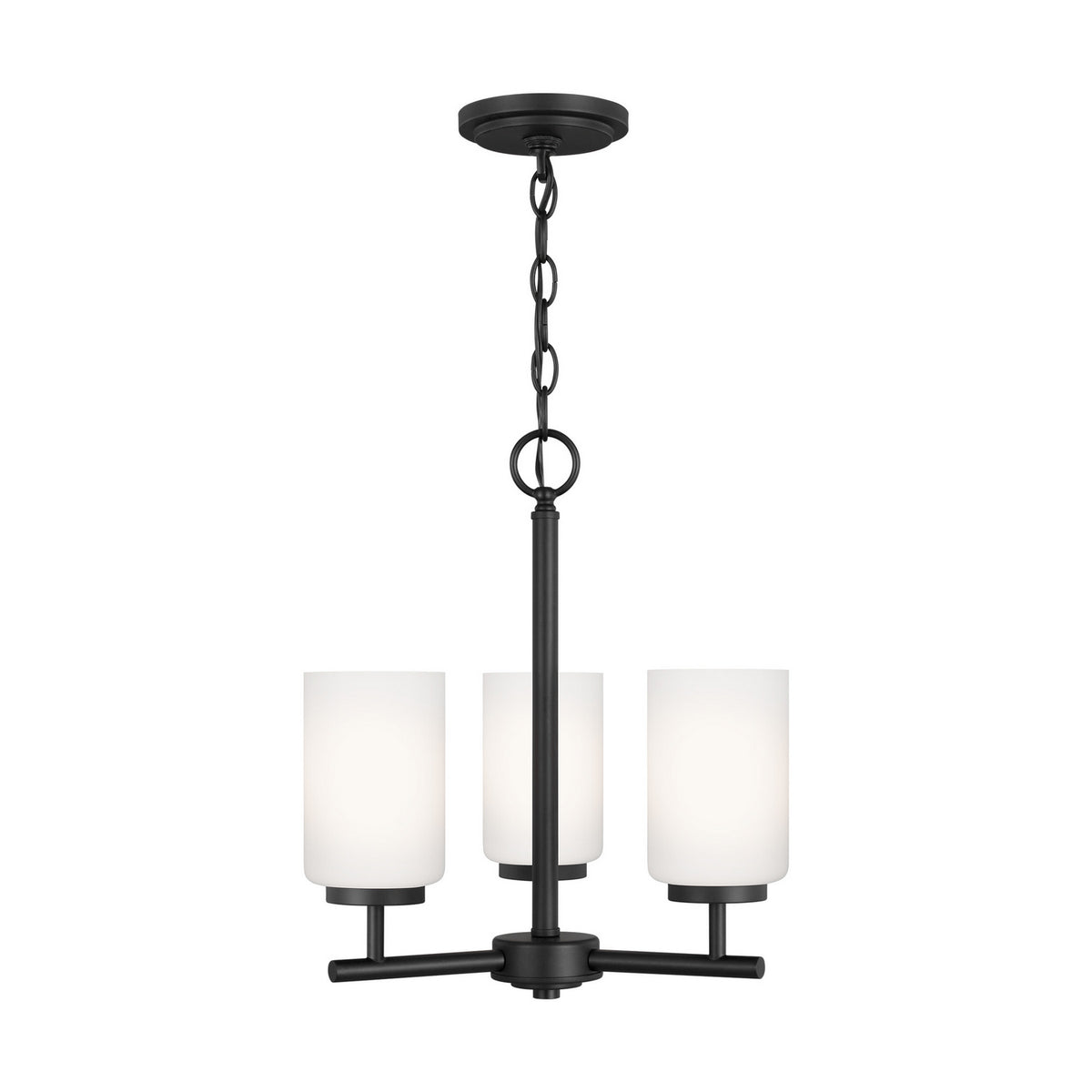 Oslo Three Light Chandelier — Cased Opal Etched