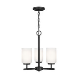Oslo Three Light Chandelier — Cased Opal Etched