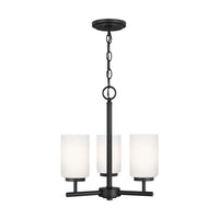 Oslo Three Light Chandelier — Cased Opal Etched