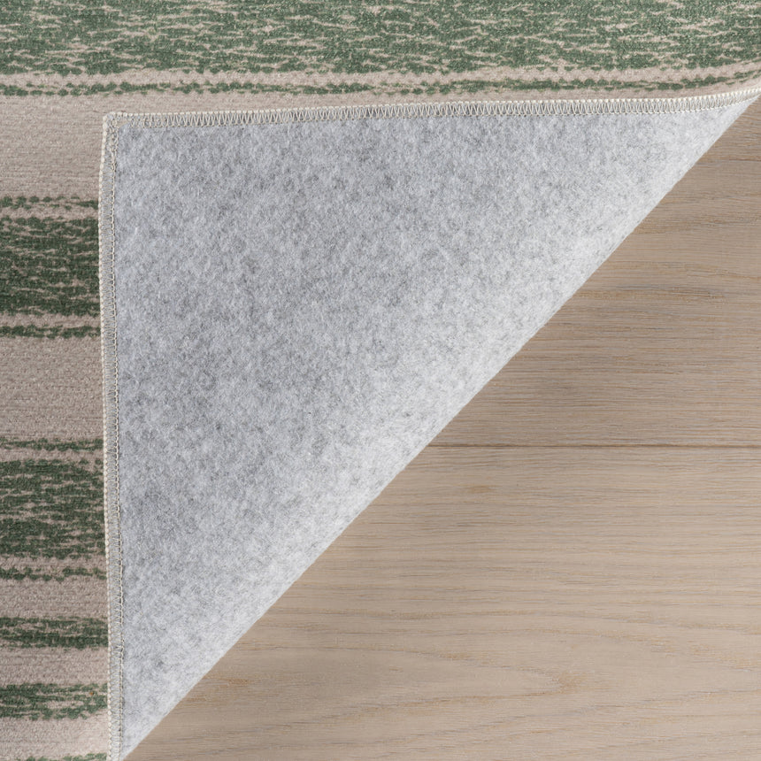 Xaren Coastal Striped Machine Washable Rug