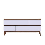 West Bros Serra 4 Drawer Dresser, on white, Mist lacquer fronts