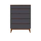 West Bros Serra Chest of Drawers, on white, Slate lacquer fronts
