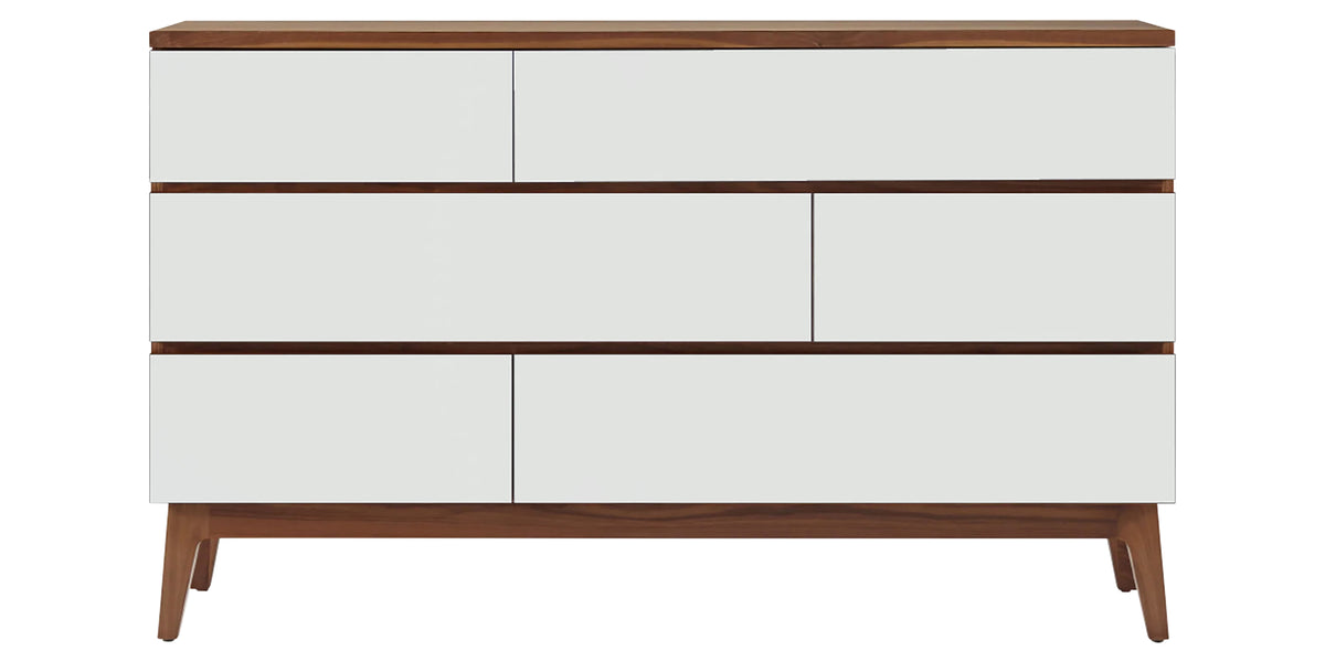 West Bros Serra 6 Drawer Dresser in 80 Walnut