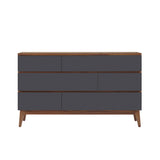 West Bros Serra 6 Drawer Dresser, on white, Slate lacquer fronts