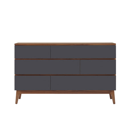 West Bros Serra 6 Drawer Dresser, on white, Slate lacquer fronts