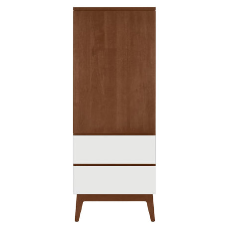 West Bros Serra Dressing Tower in 79 Toast, on white, Mist Lacquer drawer front colour