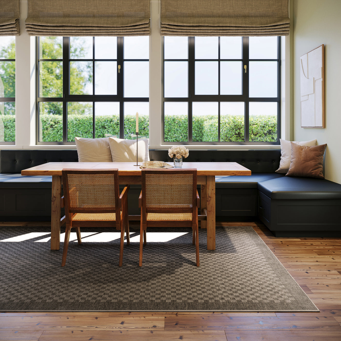 Nate Berkus Watts Modern Checkered Washable Area Rug