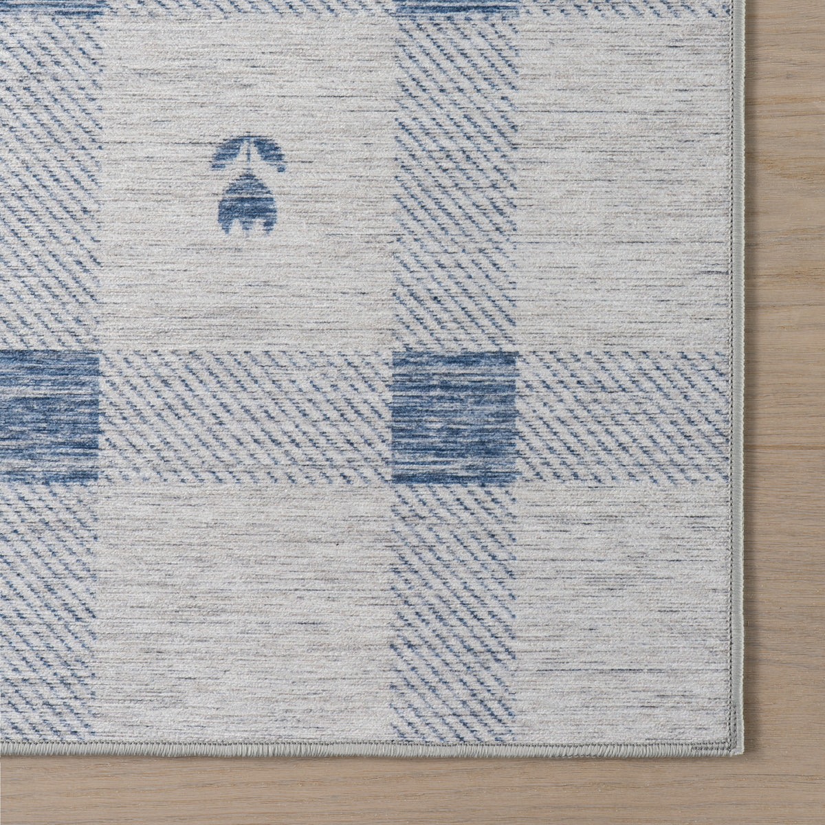 Gingham Machine Washable Rug