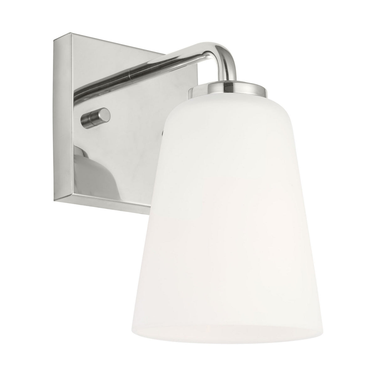 Miles One Light Bath — Etched white glass
