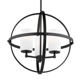 Alturas Three Light Chandelier — Etched / White Inside