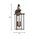 Two Light Outdoor Wall Lantern — 20.25", Torpedo Bulb