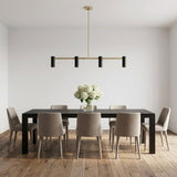 Zentro Four Light Linear Chandelier