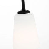 Miles One Light Pendant — Etched white glass