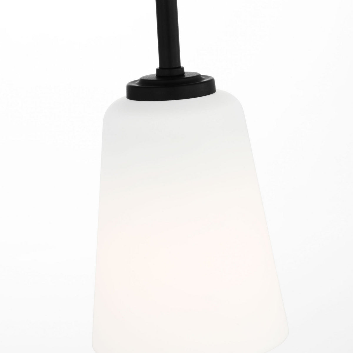 Miles One Light Pendant — Etched white glass