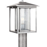Hunnington 15" Post Lantern — Clear Seeded