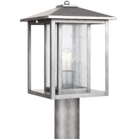 Hunnington 15" Post Lantern — Clear Seeded