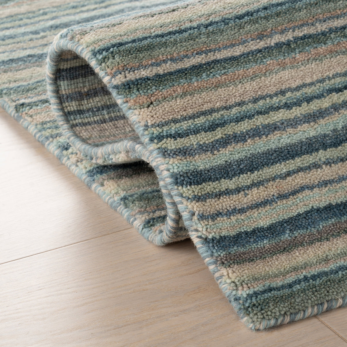 Dash & Albert Brindle Stripe Hand Loom Knotted Wool Rug in Blue, photo 8