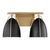 Two Light Wall/Bath — Midnight Black, 9 W