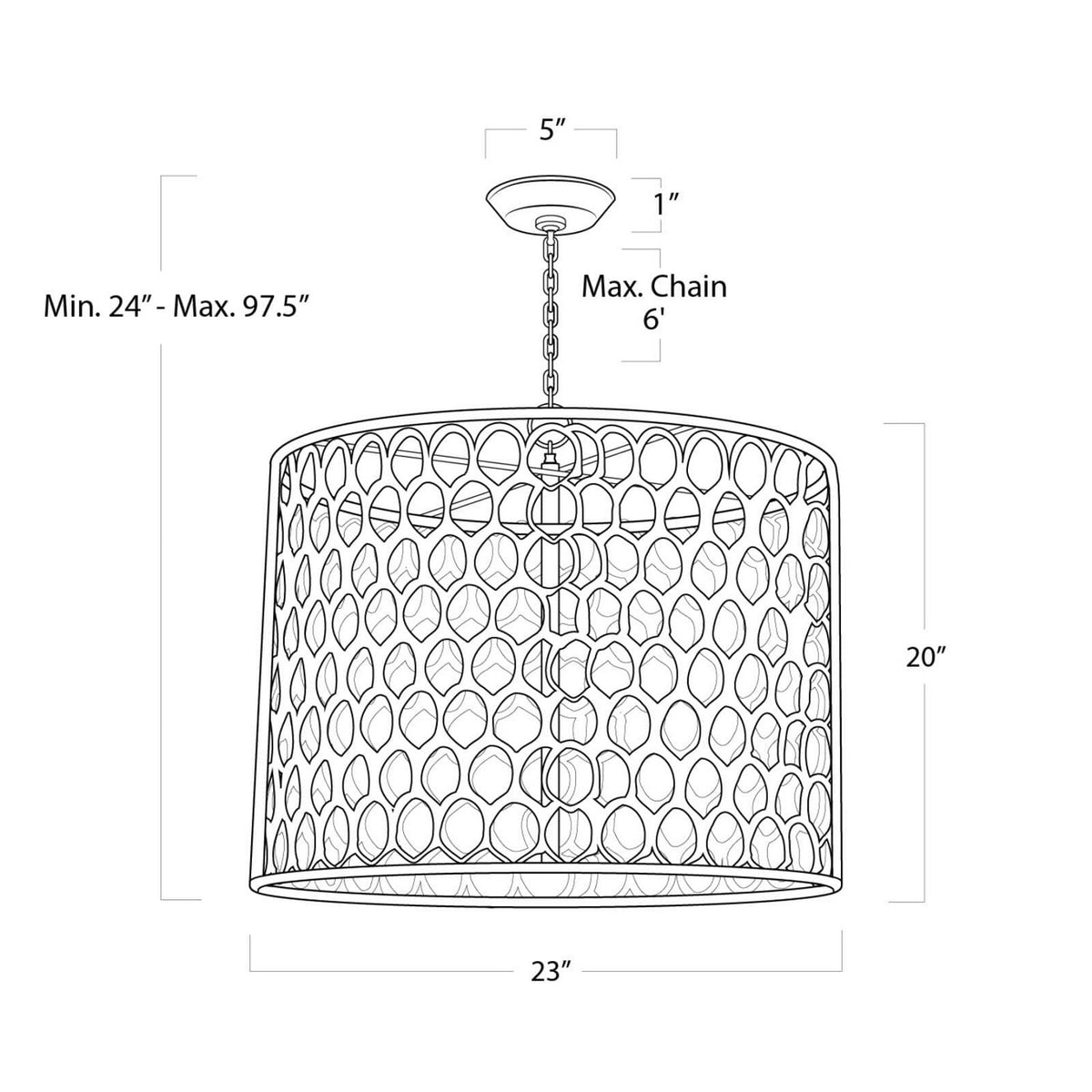 Cabana Five Light Chandelier