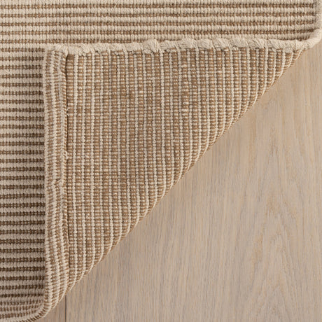 Dash & Albert Haverhill Handwoven Cotton Rug in Natural, corner turned back