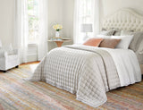 Dash & Albert Paint Chip Hand Micro Hooked Wool Rug in Stone, bedroom setting