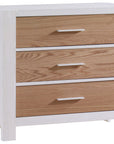 White Brushed Oak with Natural Oak | Rustico 3 Drawer Dresser | Valley Ridge Furniture