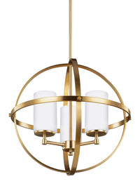 Alturas Three Light Chandelier — Etched / White Inside