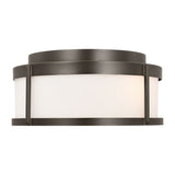 Luning Two Light Flush Mount — Opal Etched