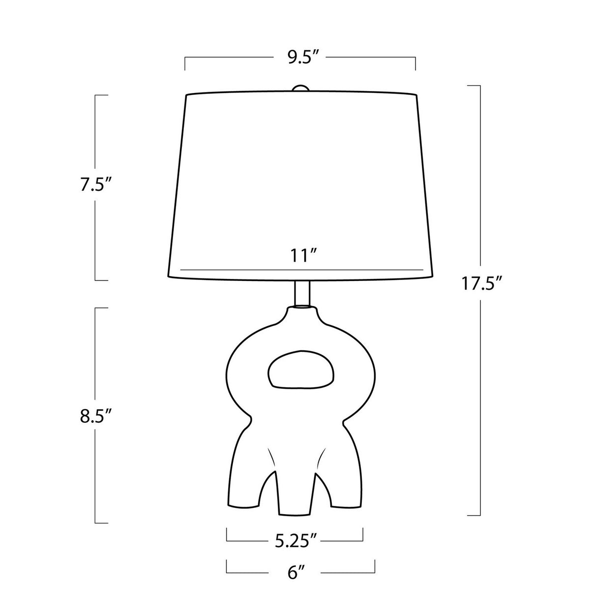 Jacob One Light Table Lamp — 17.50"